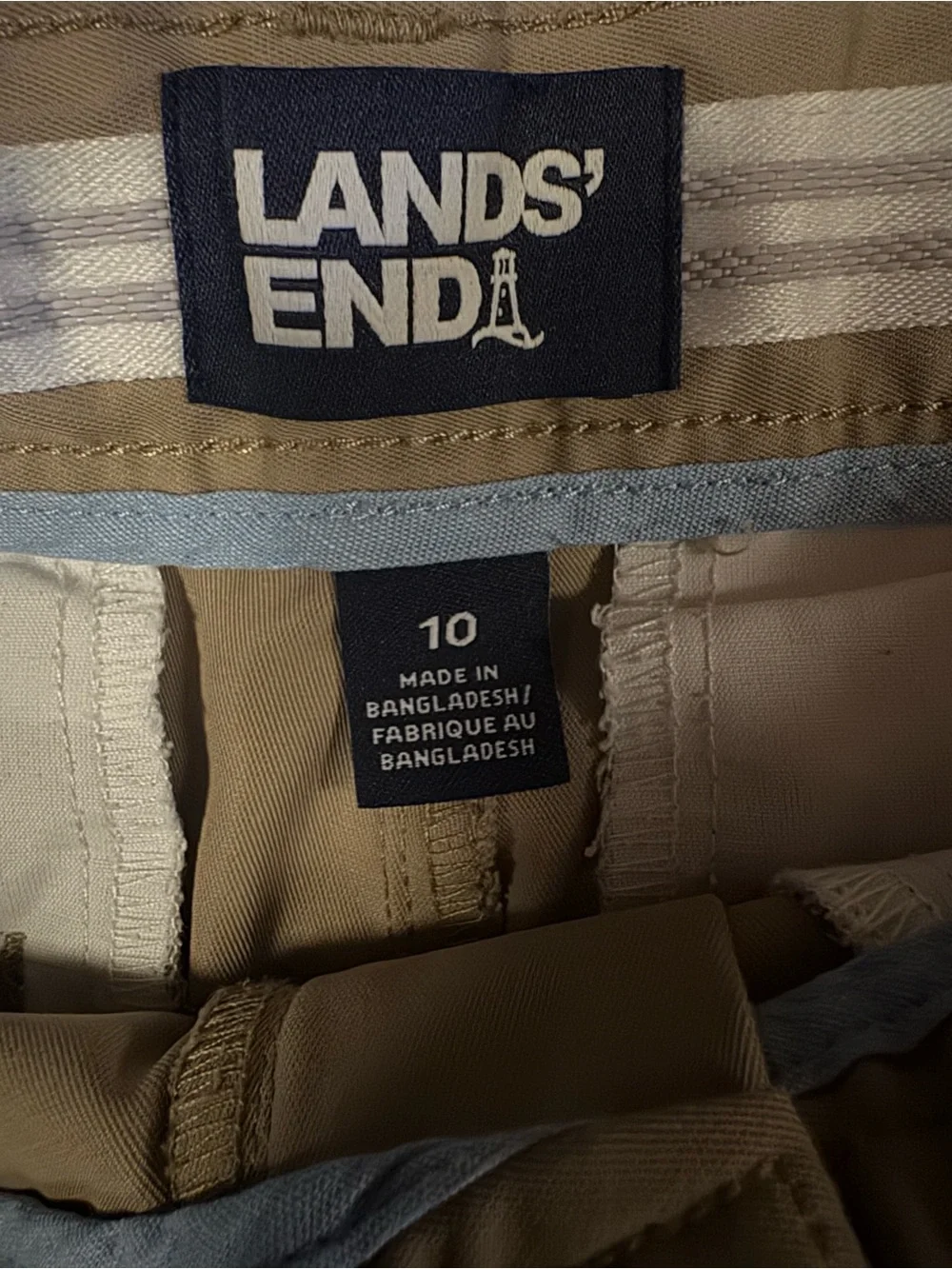 Lands' End Boys Khaki Tan Shorts - Set of 3